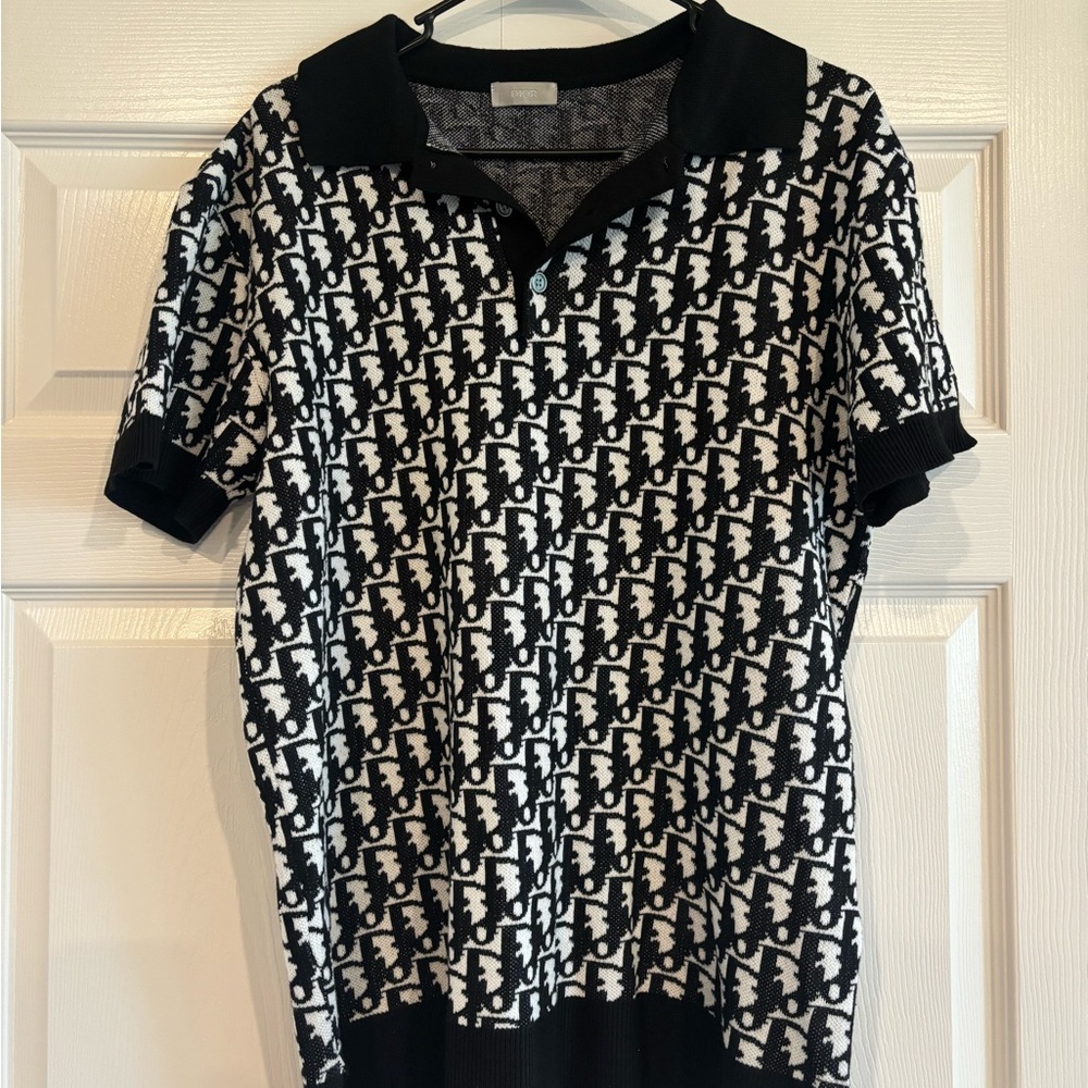 Dior Monogram Black and White Button Down Shirt